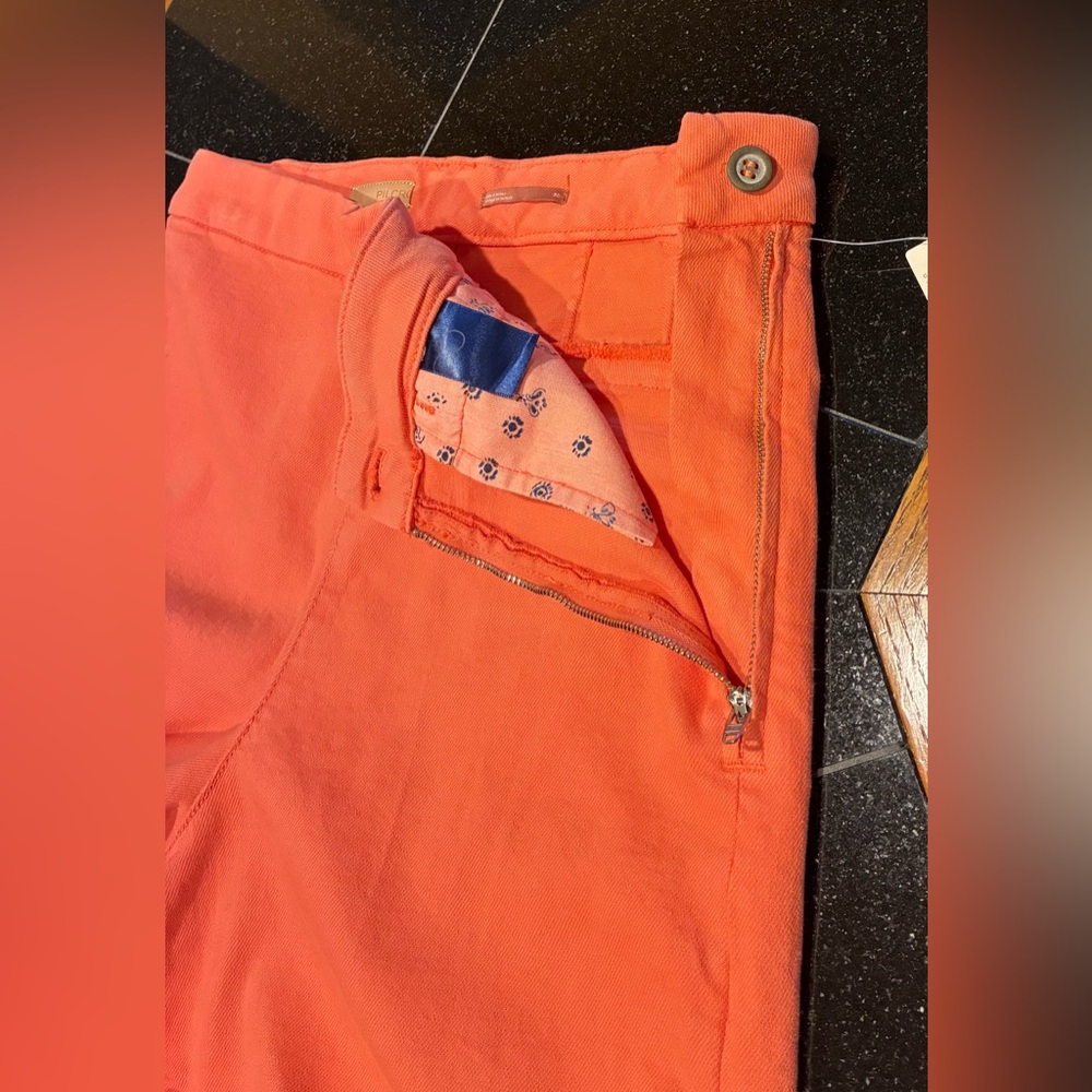Anthropologie Pilcro Pants The Skipper Side Zip Wide Leg Coral SZ. 30 NWT - Picture 7 of 16